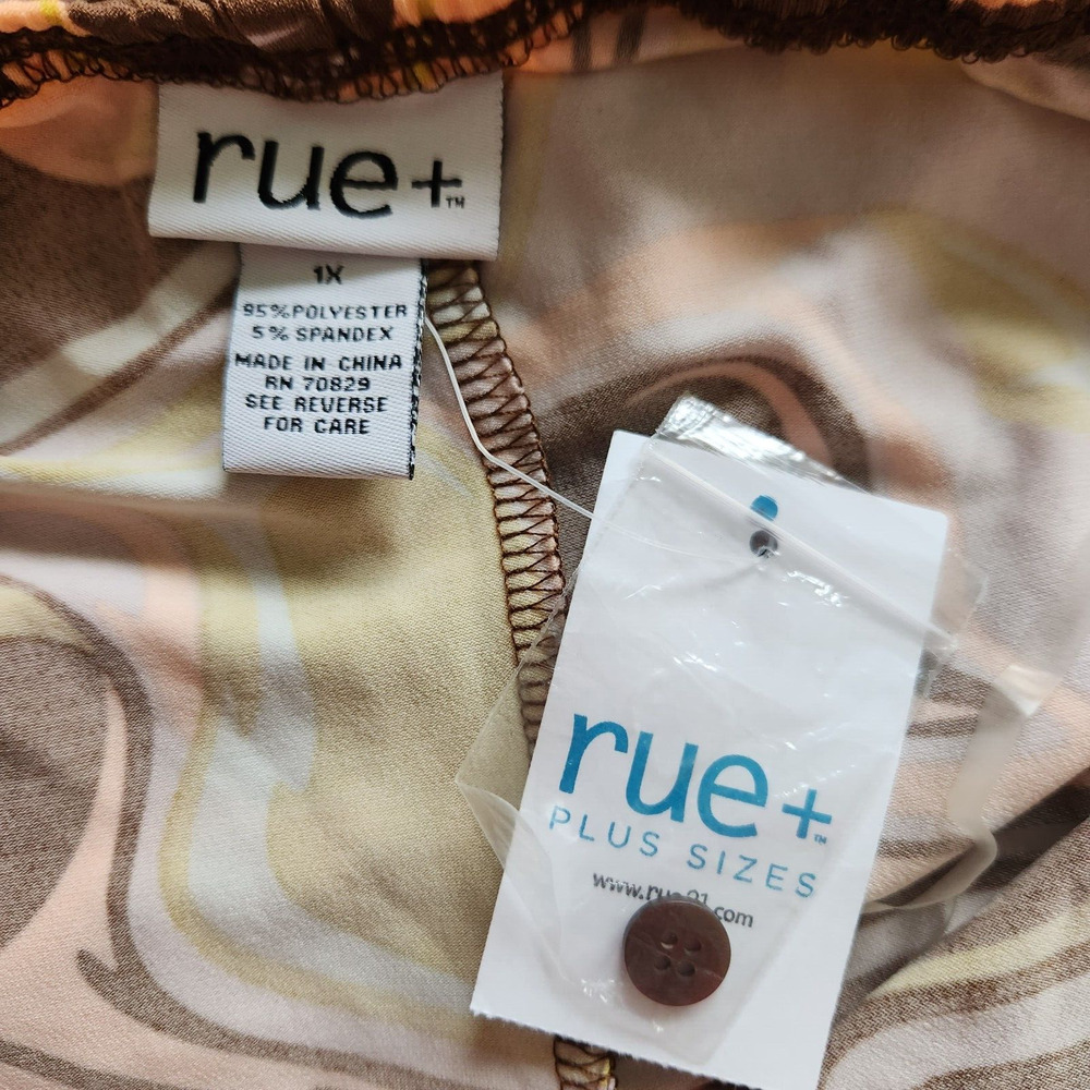 Rue 21 Women 1X Full-Button Bodycon Backless Tube‎ Dress Bohemiam 70s Swirl NWT - Picture 9 of 11